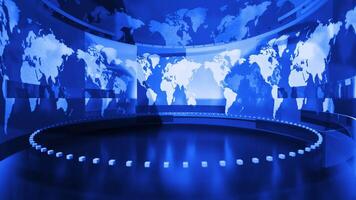 World Map background. news Studio Background for news report and breaking news on world live report video
