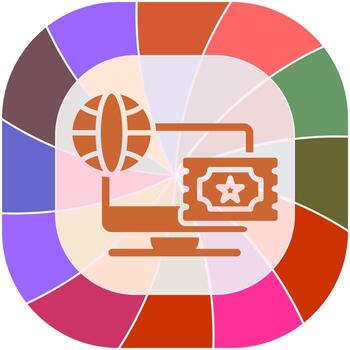 Ticket System Icon Design vector