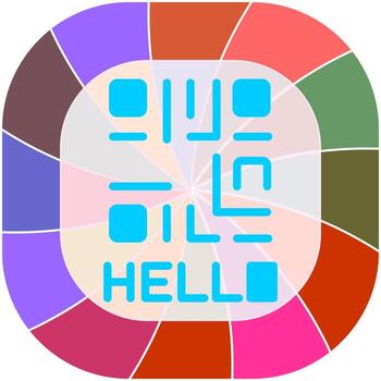 QR Code Text Icon Design vector