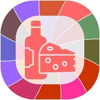 Wine and Cheese Icon Design vector