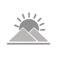 Sunrise Over Mountains Icon Design vector