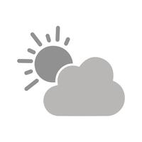 Sun Behind Small Cloud Icon Design vector