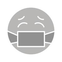 Face with Medical Mask Icon Design vector