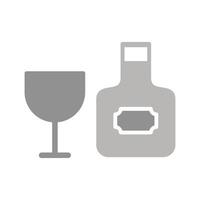 Wine Bottle and Glass Icon Design vector