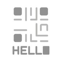 QR Code Text Icon Design vector