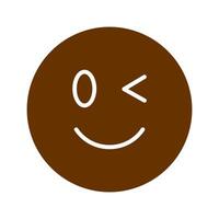 Winking Face Icon Design vector