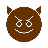 Smiling Face with Horns Icon Design vector