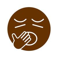 Yawning Face Icon Design vector
