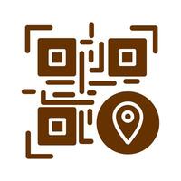 QR Code GPS Icon Design vector