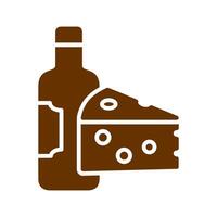 Wine and Cheese Icon Design vector