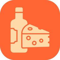 Wine and Cheese Icon Design vector