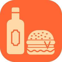 Wine and Food Pairing Icon Design vector