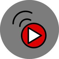 Live Stream Colorful Icon Style vector