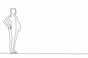Continuous one line drawing silhouette of a slim body man inside a fat body silhouette. Dream of having an ideal body. More exercise. World Obesity Day. Single line draw design illustration vector