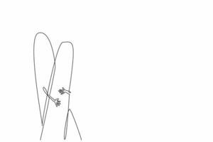 Single one line drawing two fingers crossed like two people hugging. Iconic. Cute character. Cartoon. Funny. Symbol of warmth. Loveable. National Hug Day. Continuous line design graphic illustration vector