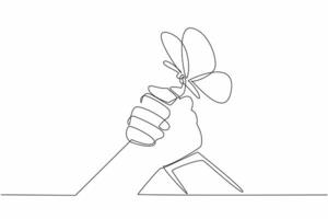 Continuous one line drawing two hands of different skin colors holding each other. No difference. Equal. Equal rights. New hope. Zero Discrimination Day. Single line draw design illustration vector