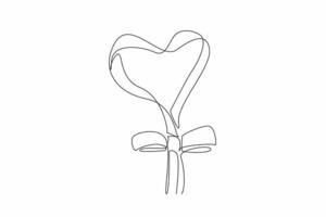 Continuous one line drawing female symbol made of ribbon. Symbolizes love, support and awareness for heart health is a key message. National Wear Red Day. Single line draw design illustration vector