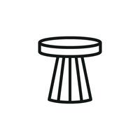 The design of the side table icon highlights a clean and modern graphic concept vector