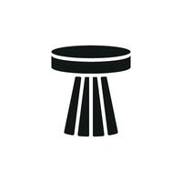 Side table icon design highlights a modern, minimalist graphic concept with clean lines vector