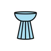 Side table icon design integrates a minimalist approach with a modern graphic concept vector