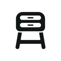 The side table icon design blends modern design with a simple and elegant graphic concept vector