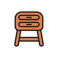 Table icon design emphasizes simplicity and elegance through a modern graphic concept vector
