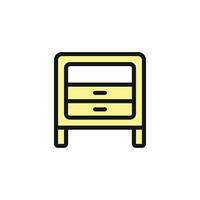 The side table icon design showcases a minimalist and contemporary graphic concept vector