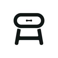 Side table icon design features a clean and modern concept graphic vector