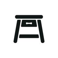 The design of the side table icon merges a minimalist graphic concept with modern style vector