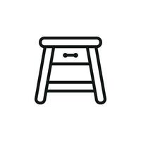A modern graphic concept shapes the side table icon design with minimalistic precision vector