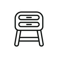 Side table icon design reflects contemporary elegance through a simple graphic concept vector