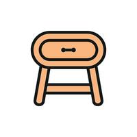 A simple and modern graphic concept defines the side table icon design vector