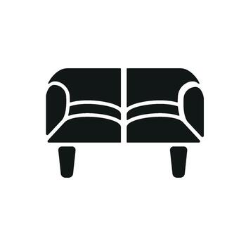 The design of the sofa couch icon emphasizes a simple yet modern graphic concept vector