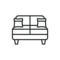 Sofa couch icon design combines a contemporary aesthetic with a minimalist graphic concept vector