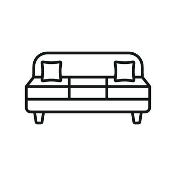 The design of the sofa couch icon highlights a minimalist approach with modern graphic details vector