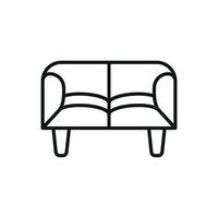 The sofa couch icon design blends modern design with a clean, minimalist graphic concept vector