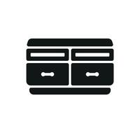 The TV stand table icon design merges modern functionality with a simple graphic concept vector