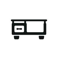 The TV stand table icon design blends simplicity with a modern graphic concept vector