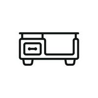 TV stand table icon design integrates sleek lines with a modern graphic concept vector