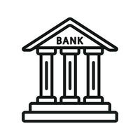 A simple and modern graphic concept defines the bank building icon design vector