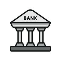 Bank building icon design blends clean lines with a modern graphic concept vector