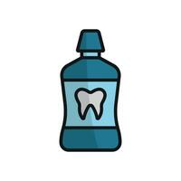 A modern simple concept graphic characterizes the mouthwash tooth icon design vector