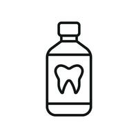 Mouthwash tooth icon design incorporates a minimalist modern concept graphic vector