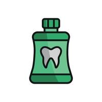 A clean and modern concept graphic highlights the mouthwash tooth icon design vector