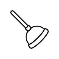 A modern simple concept graphic characterizes the plunger icon design vector