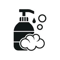 The design of the liquid soap icon features a modern and simple concept graphic vector