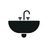 The design of the sink bathroom icon emphasizes a functional and modern graphic concept vector