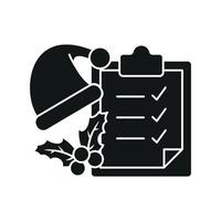 A Santa list wish Christmas icon showcasing a clean simple design combined with modern graphic elements for a festive appeal vector
