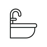 The design of the sink bathroom icon highlights modern simplicity through a clean graphic concept vector