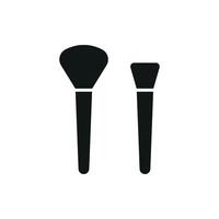 A graphic depiction of a makeup brush in a modern and simple style designed to highlight beauty tools. vector